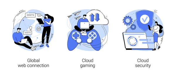 ( 영어 ) Global web connection 추상 개념 벡터 일러스트. — 스톡 벡터