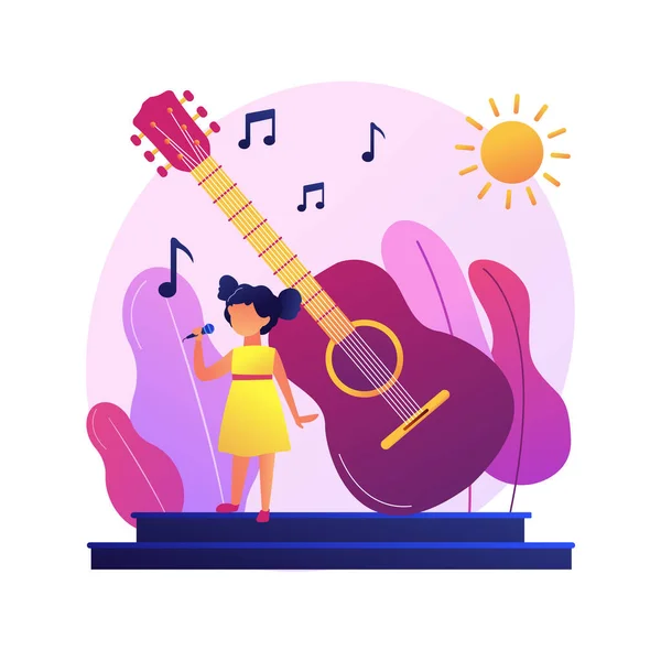 Popular singer in solo performance vector concept metaphor — Stock Vector