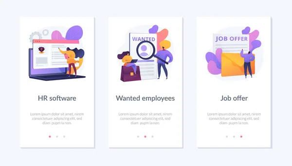 Modelo de interface de aplicativo recrutador HR . —  Vetores de Stock
