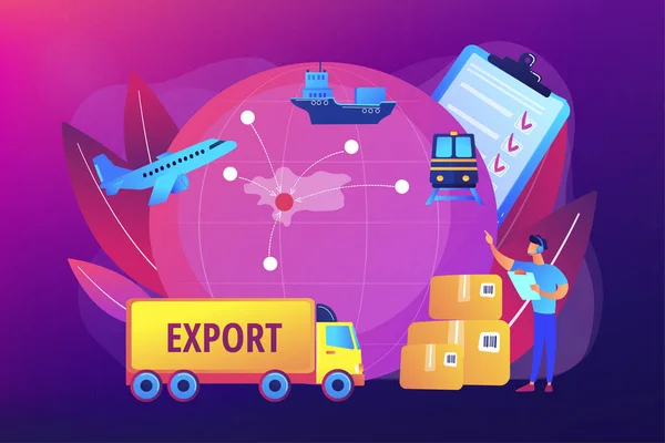 Conceito de controle de exportação ilustração vetorial — Vetor de Stock