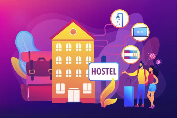 Hostel usługi koncepcja wektor ilustracji — Wektor stockowy