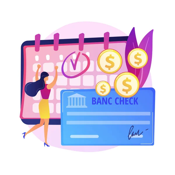 Bank check vector concept metaphor — Stock Vector