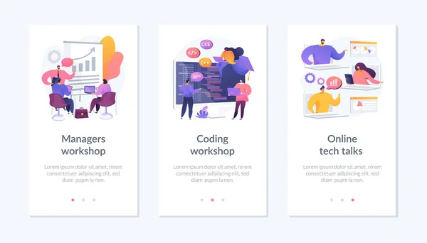 技能培训应用程序接口模板. — 图库矢量图片