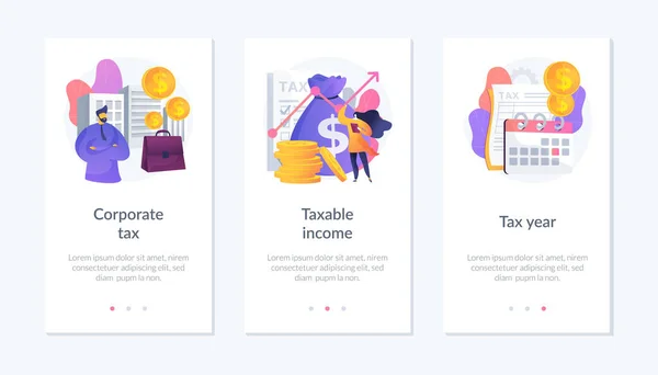 税制アプリインターフェーステンプレート. — ストックベクタ