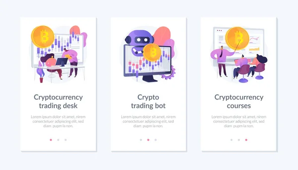 Cryptocurrency trade app interface template. — стоковий вектор