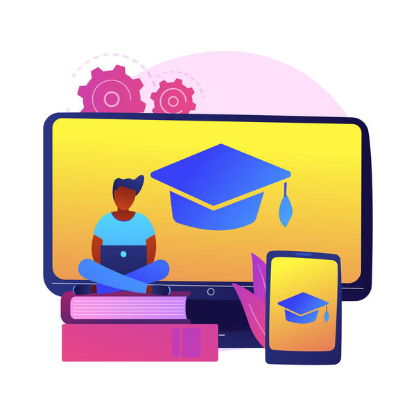 Maths online course vector concept metaphor.