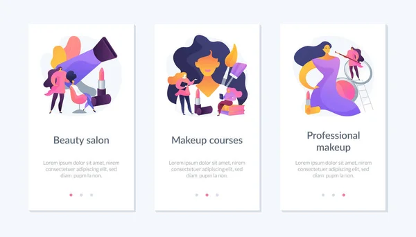 Template voor de interface van de make-up app. — Stockvector