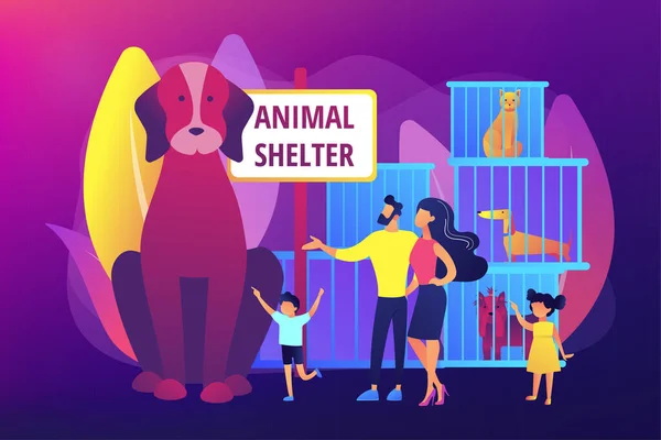 Animal abrigo conceito vetor ilustração —  Vetores de Stock