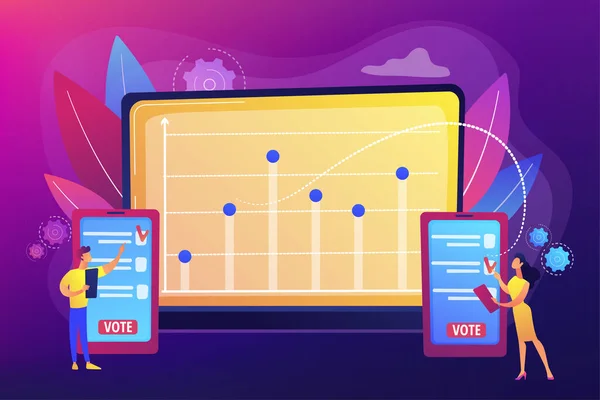 Illustration vectorielle du concept de vote électronique — Image vectorielle