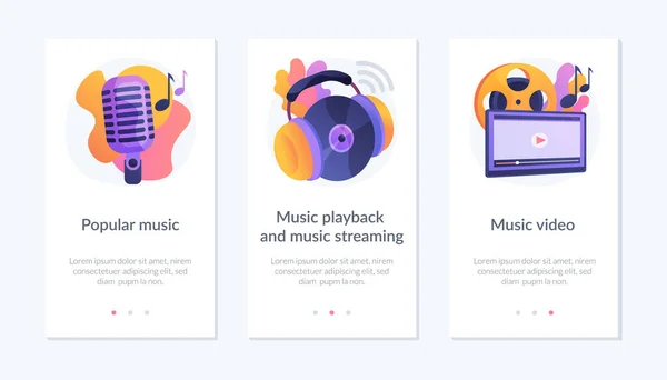 Modelo de interface de aplicativo de produção de mídia musical . — Vetor de Stock