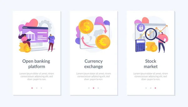 वित्तीय प्रणाली ऐप इंटरफेस टेम्पलेट . — स्टॉक वेक्टर