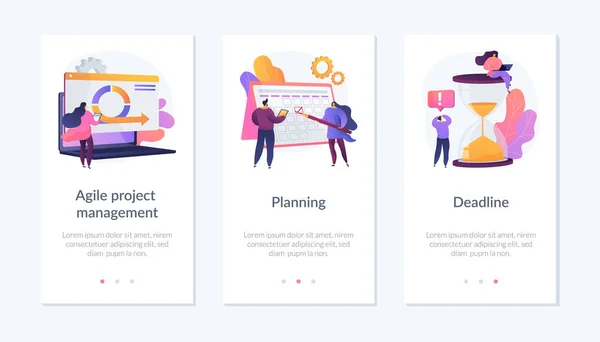 Agile schatting en planning app interface sjabloon. — Stockvector