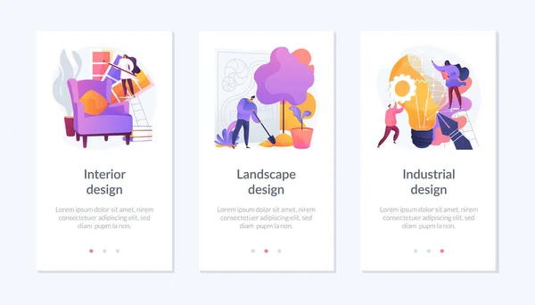 デザインサービスアプリインターフェーステンプレート. — ストックベクタ