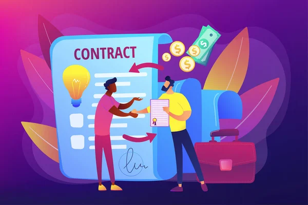 Licensing contract concept vector illustration — Stock Vector