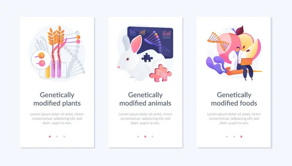 Mall för genmodifieringsapp. — Stock vektor