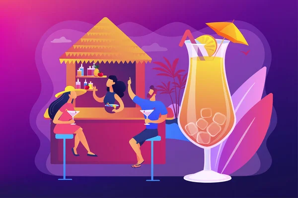 Praia bar conceito vetor ilustração . — Vetor de Stock