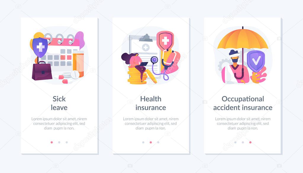 Worker healthcare system app interface template.