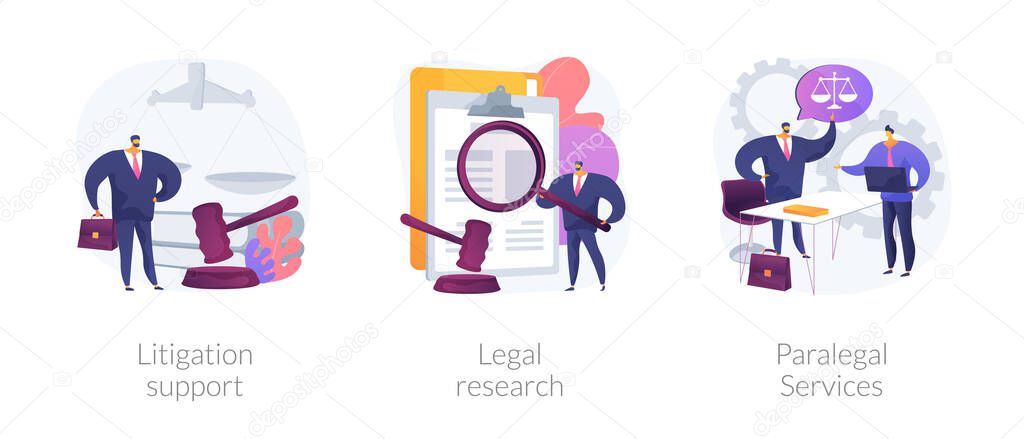 Legal outsourcing abstract concept vector illustrations.