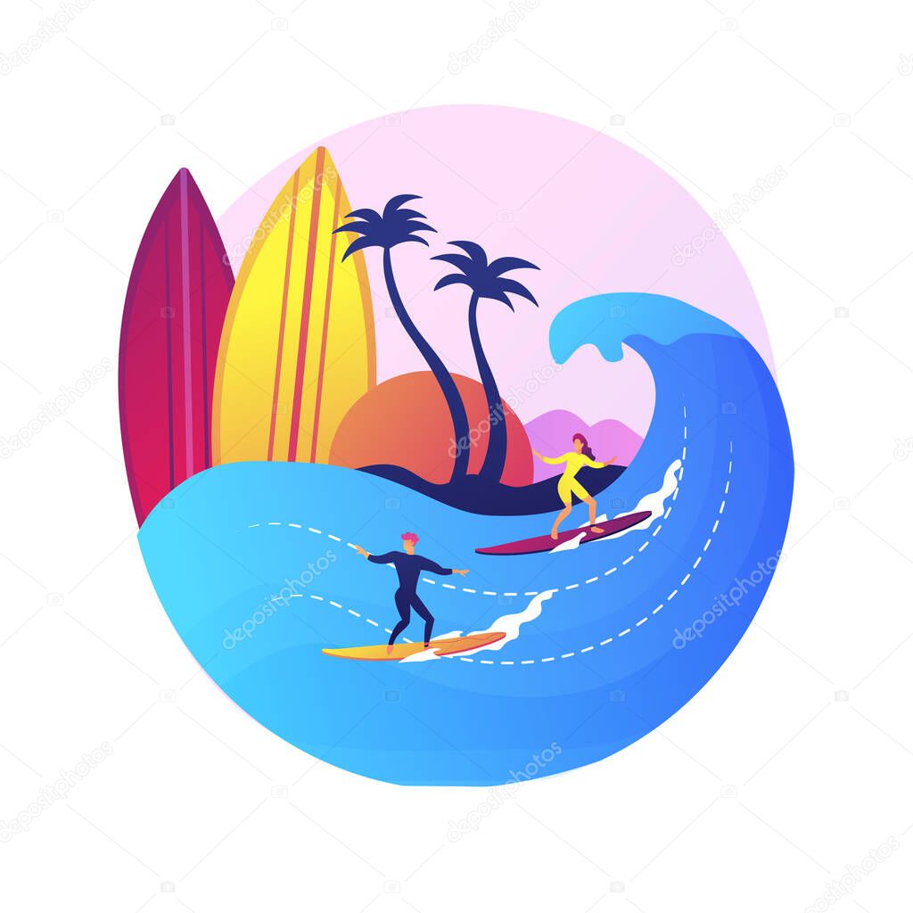 Surfing school vector concept metaphor