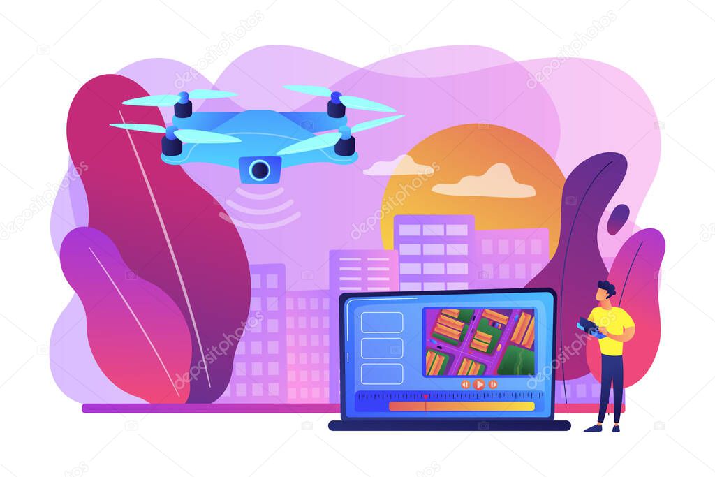 Aerial videography concept vector illustration