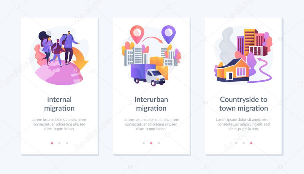 Human migration app interface template.