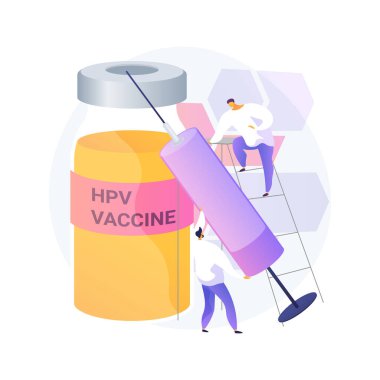 HPV aşısı soyut konsept vektör çizimi.