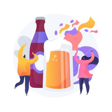 Bira festivali soyut konsept vektör çizimi.