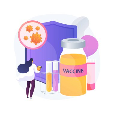 Coronavirus aşısı soyut konsept vektör çizimi.