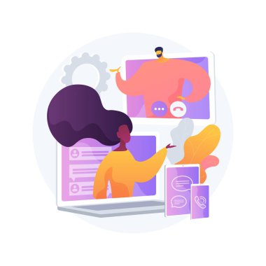 Birleşmiş iletişim soyut konsept vektör çizimi.