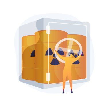 Atık konsept vektör illüstrasyonunun güvenli depolanması.