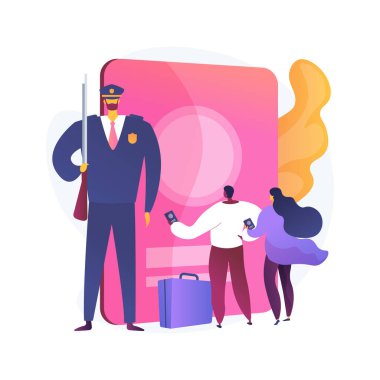 Göç politikası soyut konsept vektör çizimi.