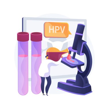 HPV test soyut konsept vektör çizimi.