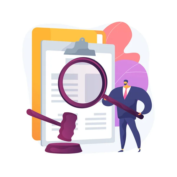 Legal research abstract concept vector illustration. — Stock Vector