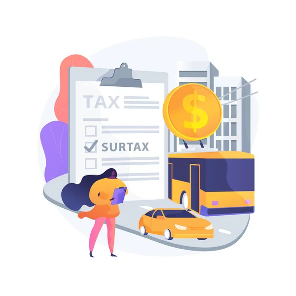 Transport surtax abstrakt begrepp vektor illustration. — Stock vektor