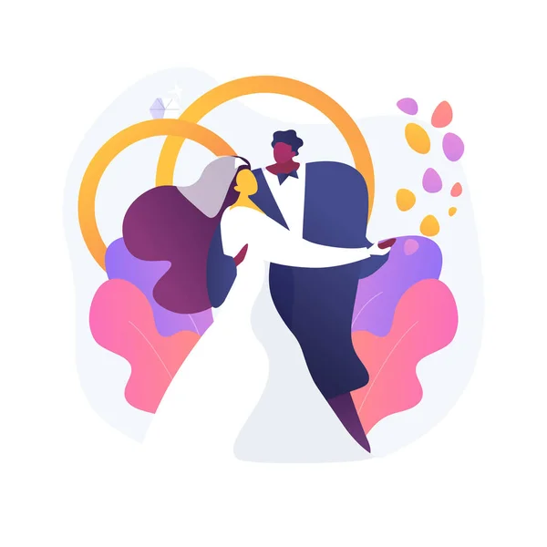 Casamento misto conceito abstrato vetor ilustração. —  Vetores de Stock