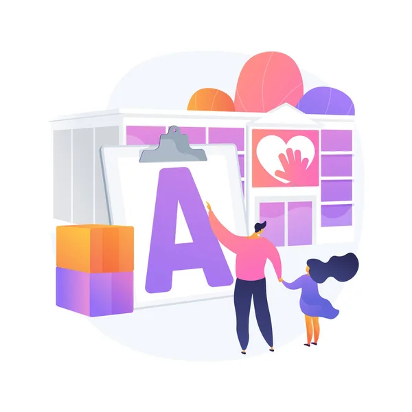 Autisme centre abstrait concept vectoriel illustration. — Image vectorielle