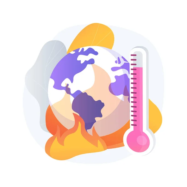 Global warming abstract concept vector illustration. — Stock Vector