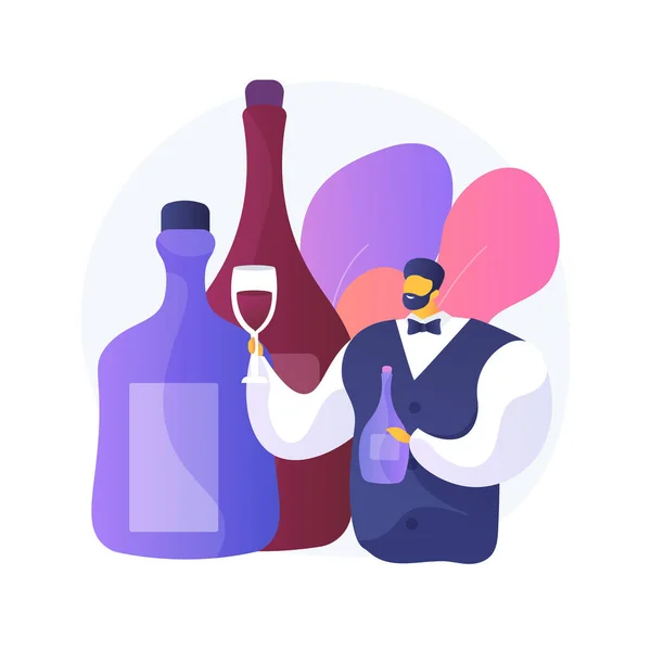 Sommelier abstraktes Konzept Vektor Illustration. — Stockvektor