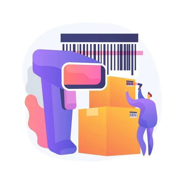 Barcode scanning abstract concept vector illustration. — Stock Vector