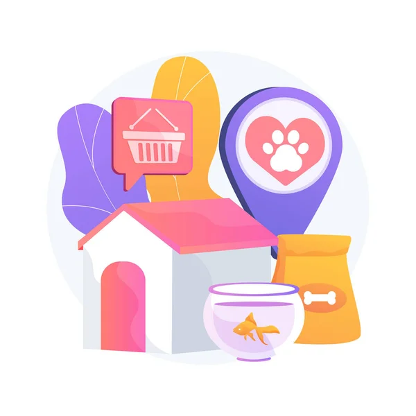 Animals shop abstract concept vector illustration. — Stock Vector