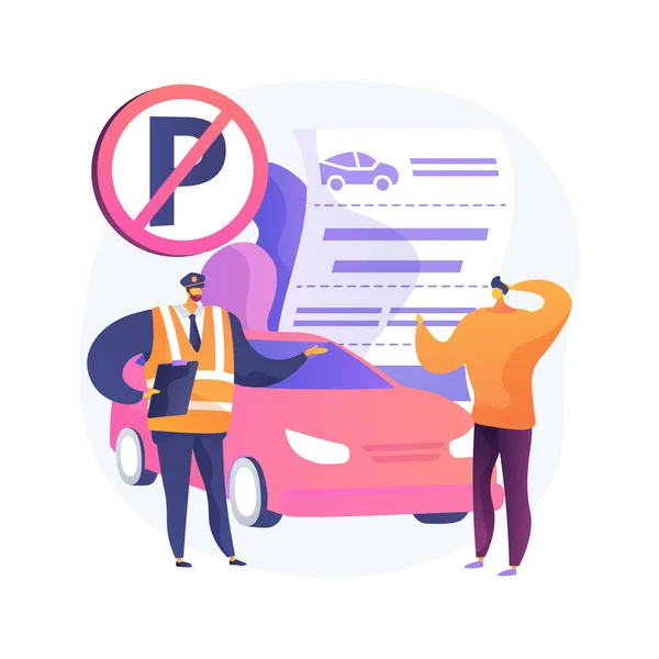 Parking fines abstract concept vector illustration. — Stock Vector