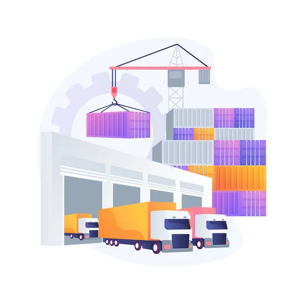 Logistiek knooppunt abstract concept vector illustratie. — Stockvector