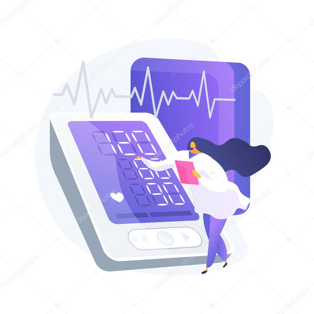 Blood pressure screening abstract concept vector illustration.