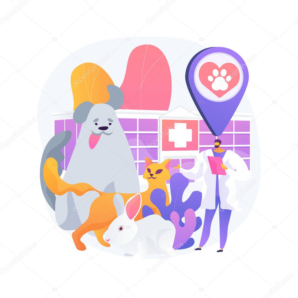 Vet clinic abstract concept vector illustration.