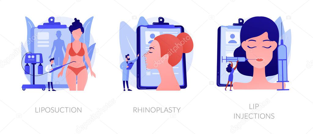 Beauty procedures abstract concept vector illustrations.