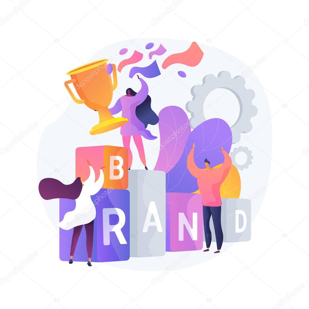 Branded competition abstract concept vector illustration.