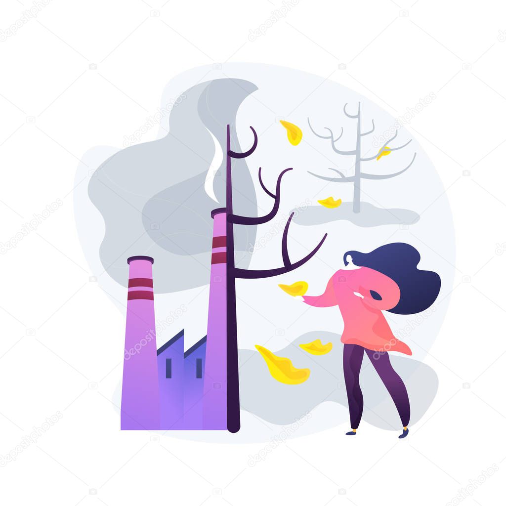 Deforestation abstract concept vector illustration.