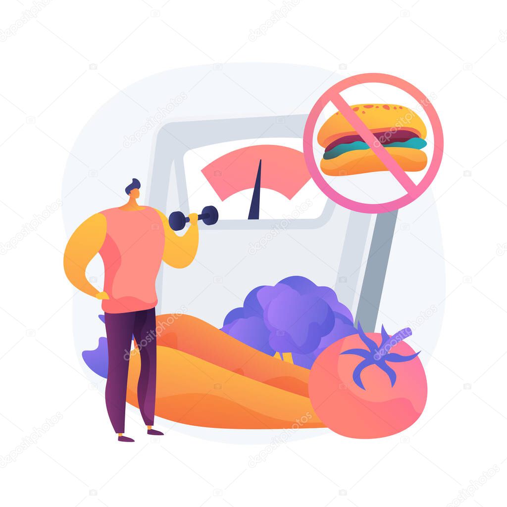 Weight loss diet abstract concept vector illustration.