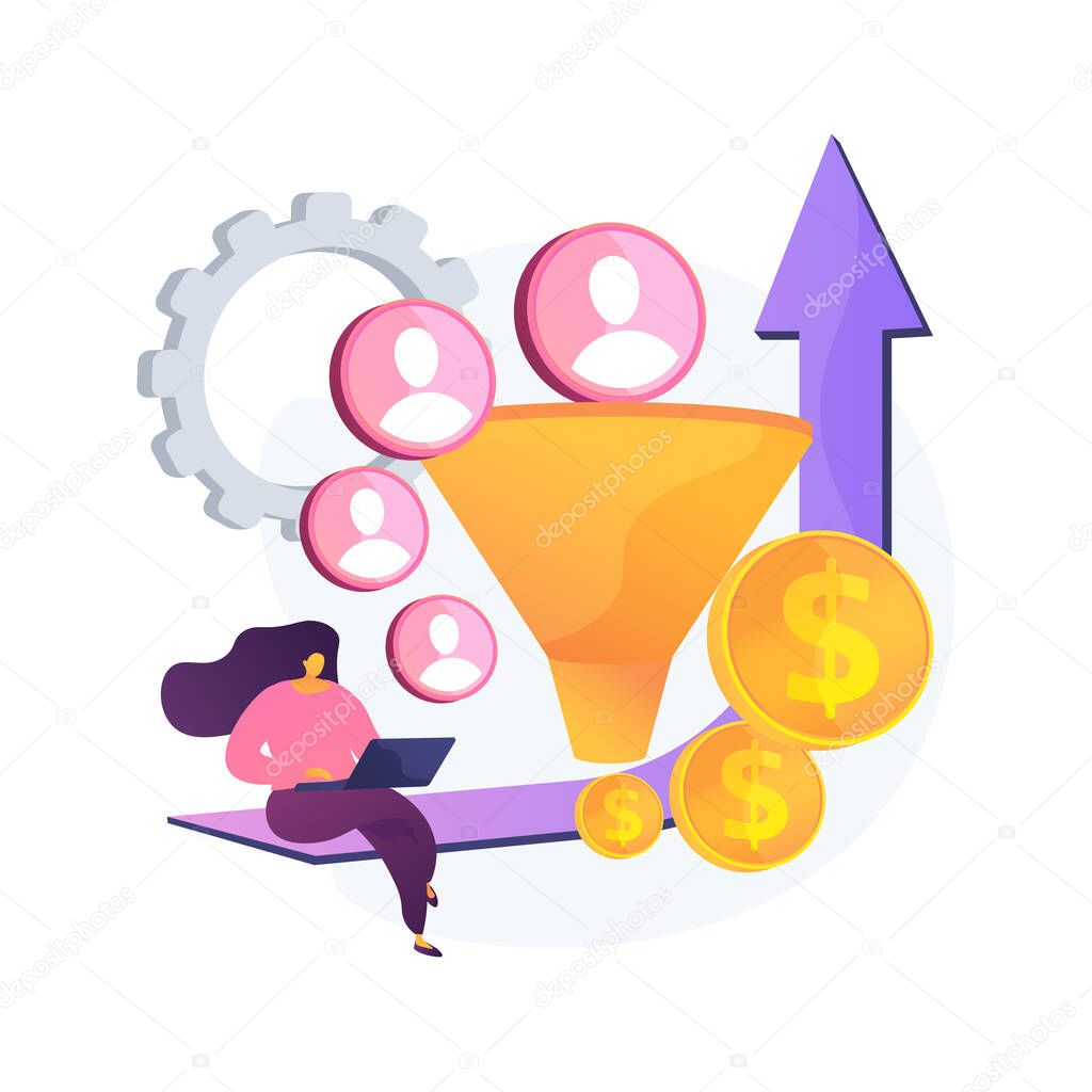 Conversion rate optimization abstract concept vector illustration.