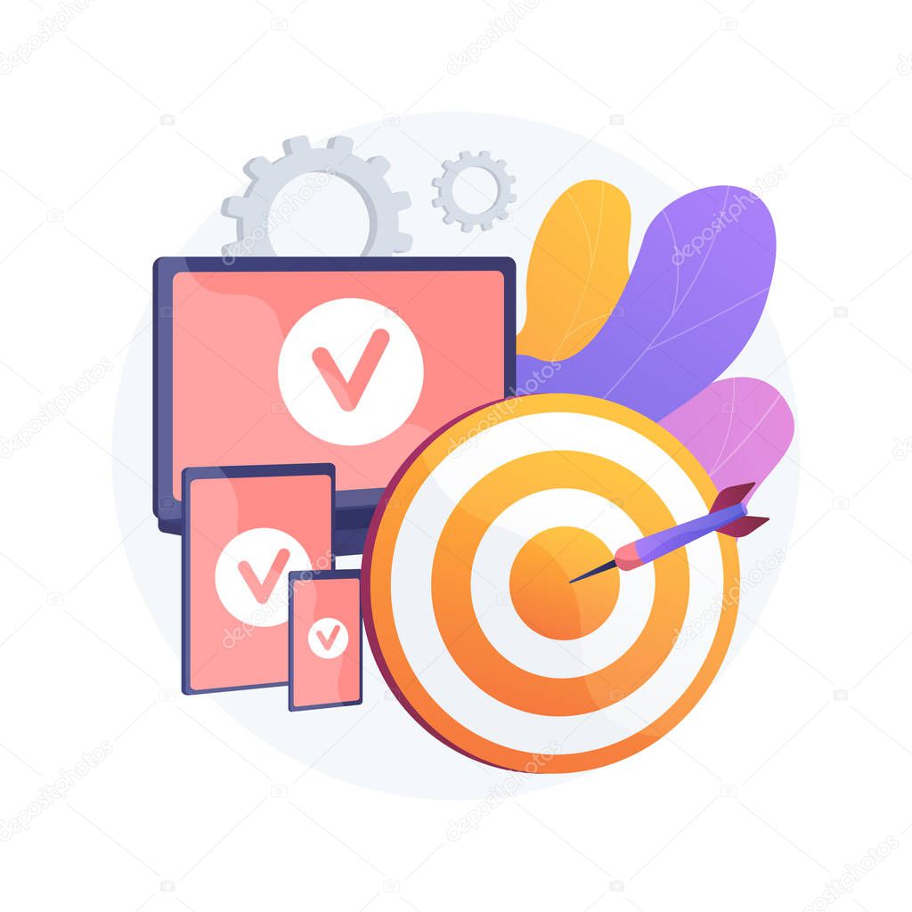 Multi-device targeting abstract concept vector illustration.